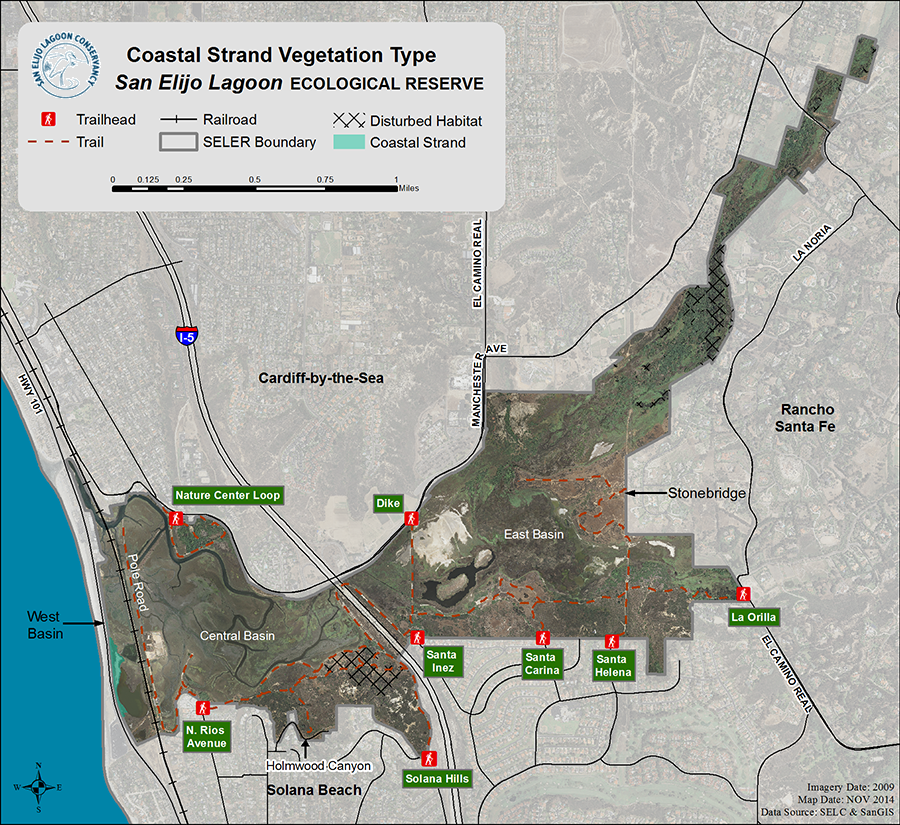 Map of San Elijo Lagoon Coastal Strand Vegetation Type